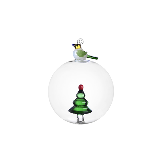 SFERA DI NATALE WISH TREE&JOYFUL ROBIN ICHENDORF MILANO | in vetro borosilicato