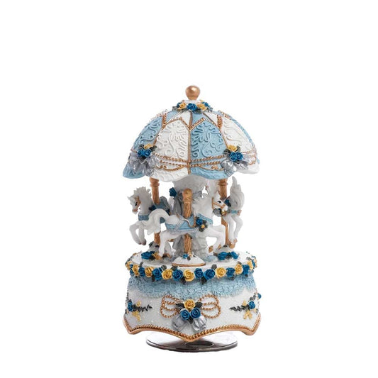 CARILLON CAROUSEL CUPOLA ROSA ENCANTADA | in resina | 15cm