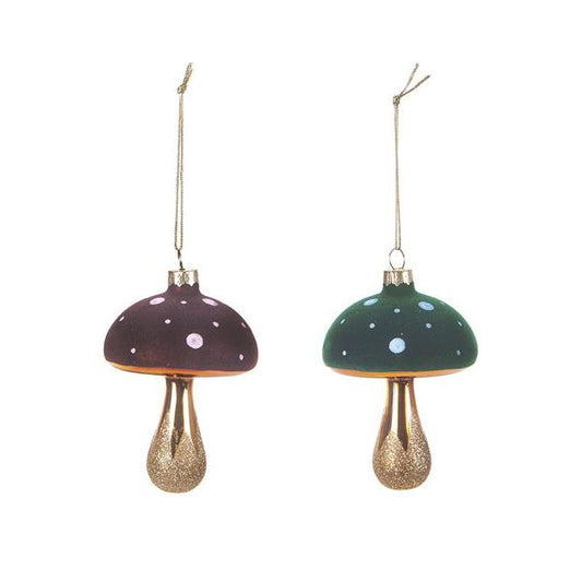 PENDAGLIO FUNGO VELVET BRUCO | colori assortiti | Ø7x10cm