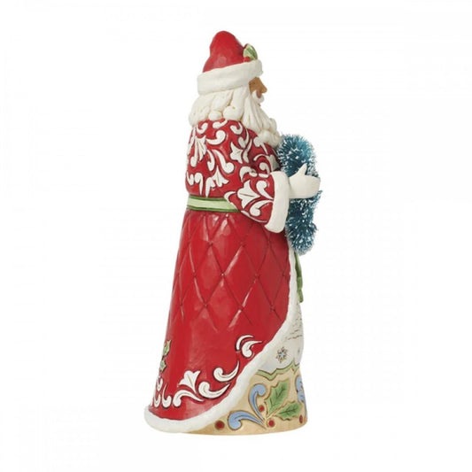 BABBO NATALE CON LA CORONA DI SISAL JIM SHORE | in resina | 10x10x23cm