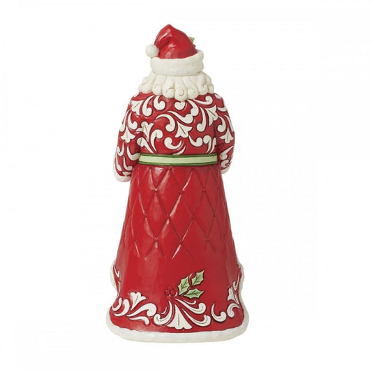 BABBO NATALE CON LA CORONA DI SISAL JIM SHORE | in resina | 10x10x23cm