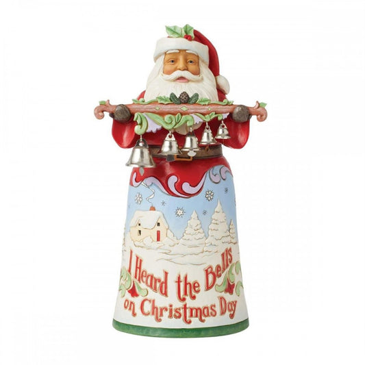 BABBO NATALE CON CAMPANE JIM SHORE | in resina | 12x14x26cm