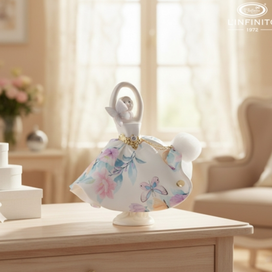BALLERINA AQUAREL L'INFINITO BOMBONIERE | in porcellana e tessuto | 18cm