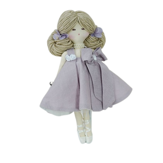 BAMBOLA DI PEZZA IN LINO GLICINE L'INFINITO BOMBONIERE | in tessuto | 30cm