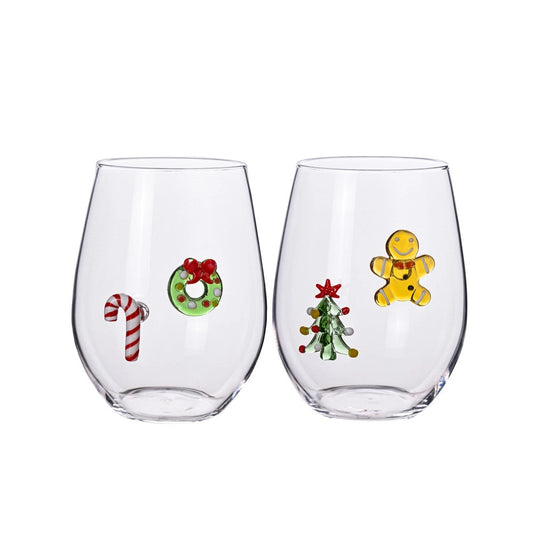 BICCHIERE W IL NATALE BRANDANI | in vetro | 2pz