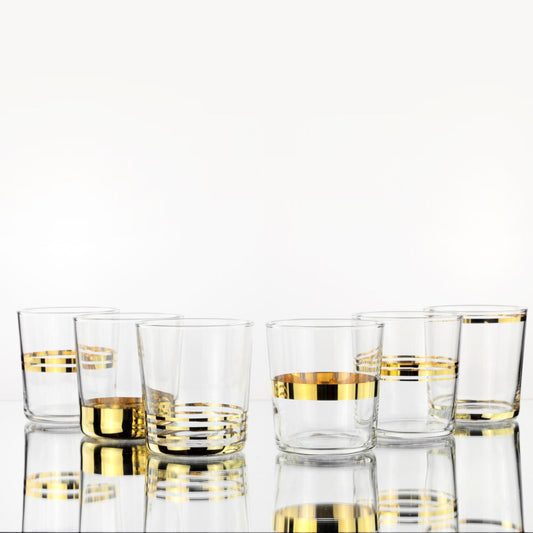BICCHIERI AURA GOLD MIX WEISSESTAL | in vetro | 6pz
