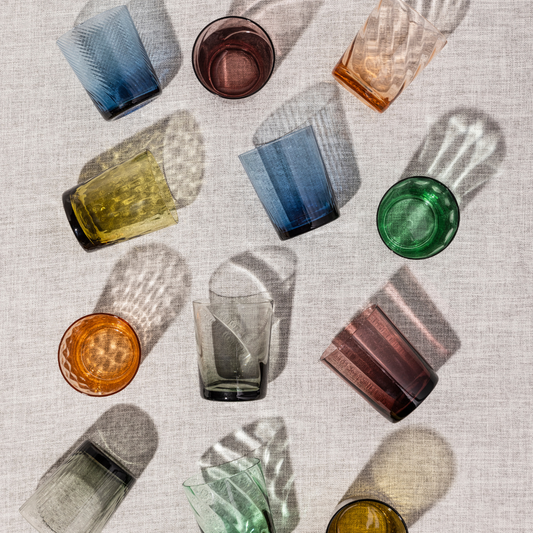 BICCHIERI TRIBECA GALBIATI MILANO | in vetro vari colori | 6pz