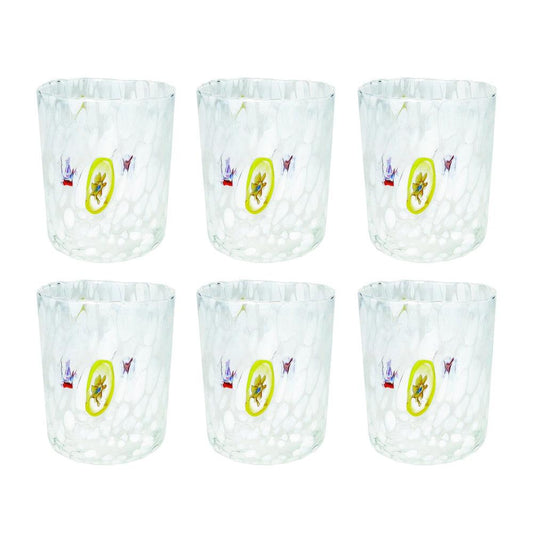 BICCHIERI PAVONE BRANDANI | in vetro vari colori | 6pz