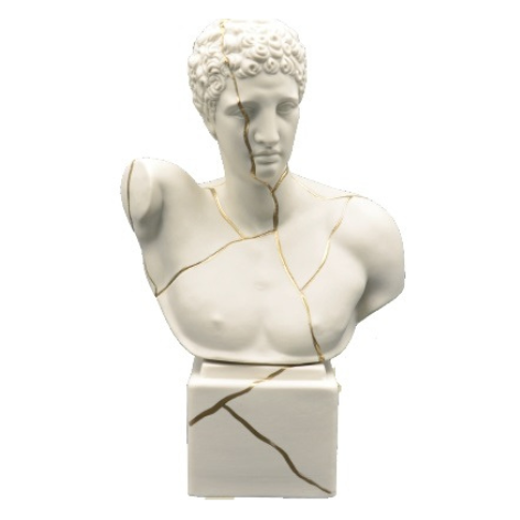 BUSTO ERMES GIAPPO SBORDONE PORCELLANE | in porcellana Capodimonte | 50cm