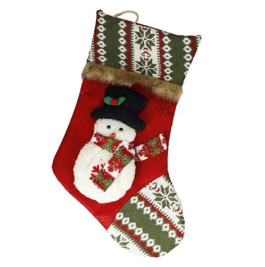 CALZA EPIFANIA PUPAZZO DI NEVE BRANDANI | in tessuto | 30x46cm