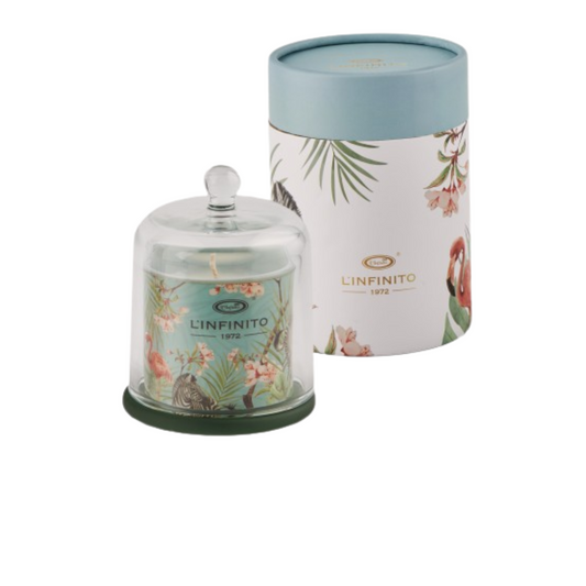 CANDELA ESOTICA L'INFINITO BOMBONIERE | in vetro | Ø9x11cm