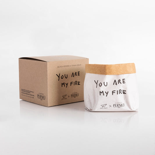 CANDELA FIRE PENSIERI STROPICCIATI PERNICI | cera di soia | 450g