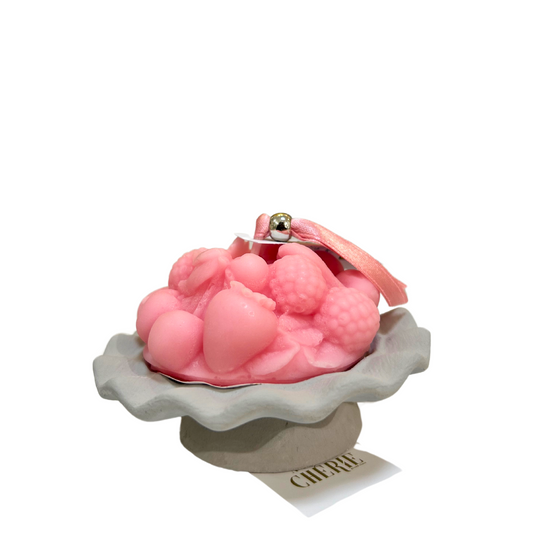 CANDELA FRUTTA CON ALZATINA LAGUNA VENEZIA | varie profumazioni | 10x7cm