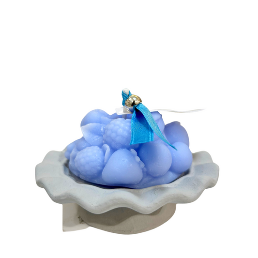 CANDELA FRUTTA CON ALZATINA LAGUNA VENEZIA | varie profumazioni | 10x7cm