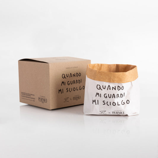 CANDELA SCIOLGO PENSIERI STROPICCIATI PERNICI | cera di soia | 450g