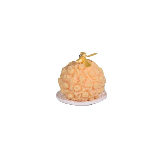 CANDELA SFERA ROSE LAGUNA VENEZIA | con piattino | Ø9cm