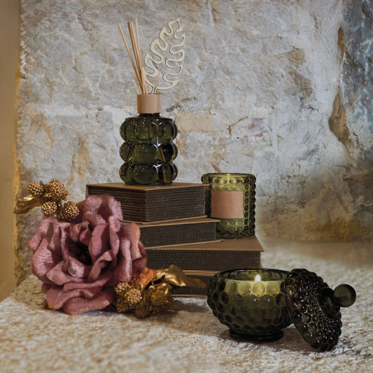 CANDELA BOLLICINA MAISON SUCRÉE | in vasetto di vetro in vari colori | 115g