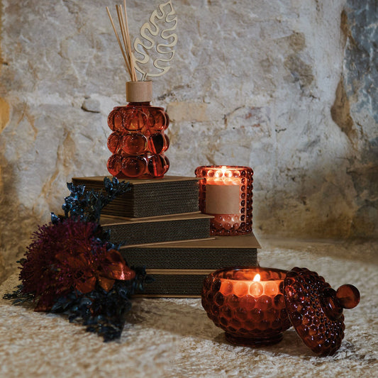 CANDELA BOLLICINA MAISON SUCRÉE | in vasetto di vetro in vari colori | 115g