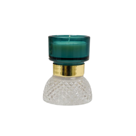 CANDELIERE DOPPIO L'INFINITO BOMBONIERE | in vetro vari colori