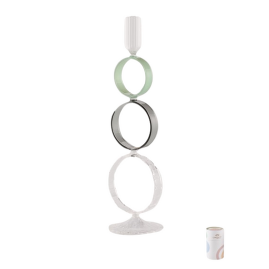 CANDELIERE CERCHI L'INFINITO BOMBONIERE | in vetro | varie misure