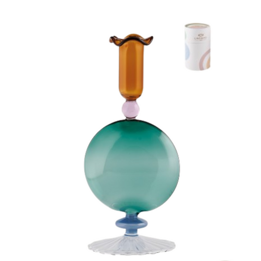 CANDELIERE L'INFINITO BOMBONIERE | in vetro vari colori | 9x22cm