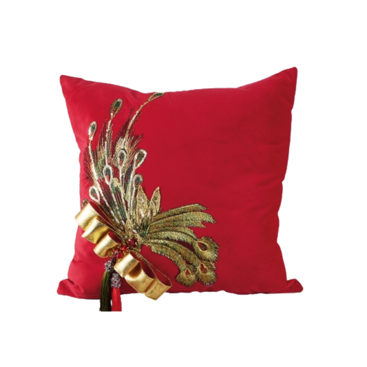 CUSCINO PAVONE L'INFINITO BOMBONIERE | in velluto | 40x40cm