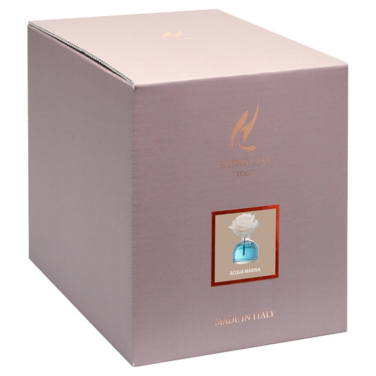 DIFFUSORE DI FRAGRANZA CON FIORE ACQUA MARINA HYPNO CASA | in vaso di vetro | varie misure