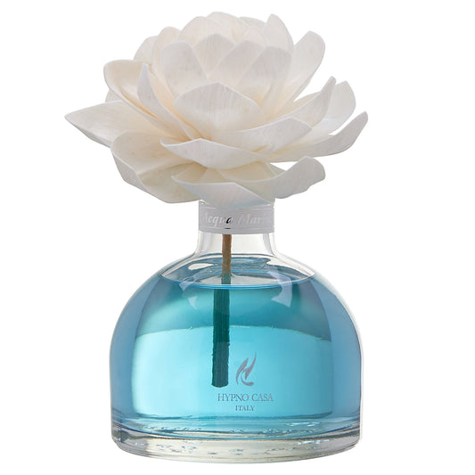 DIFFUSORE DI FRAGRANZA CON FIORE ACQUA MARINA HYPNO CASA | in vaso di vetro | varie misure