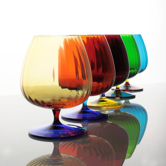 CALICE COGNAC JOY WEISSESTAL | in vetro vari colori | 2pz