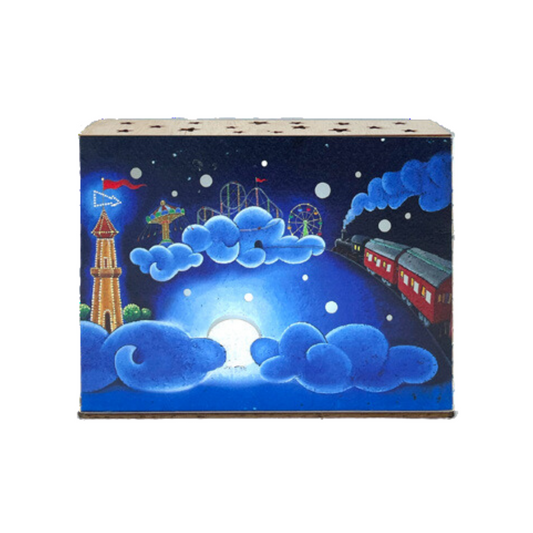 LAMPADA TRENO ESTEGO | in laminato e legno | 16x5x12cm