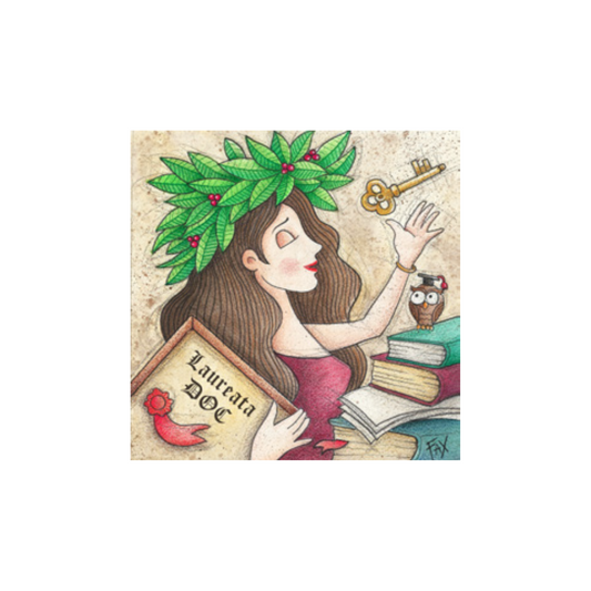 MAGNETE LAUREATA ESTEGO | in legno | 6,5x6,5cm