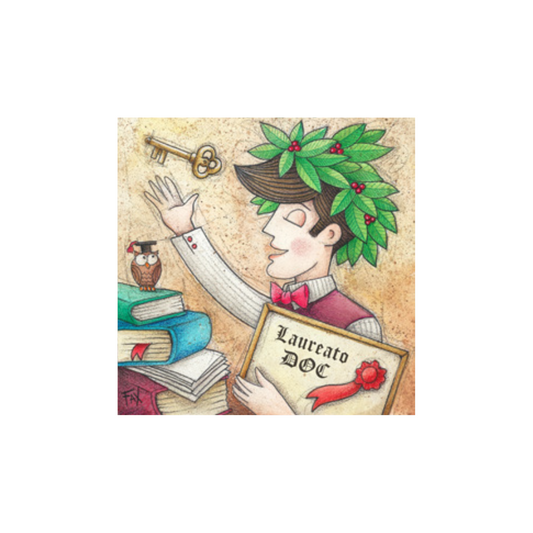 MAGNETE LAUREATO ESTEGO | in legno | 6,5x6,5cm