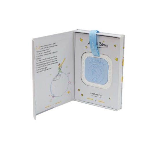 MEDAGLIONE GESSO CON LIBRO PICCOLO PRINCIPE L'INFINITO BOMBONIERE | 12x17cm