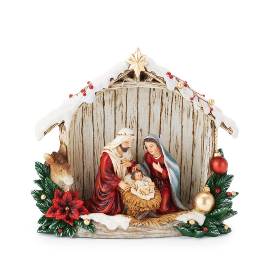 NATIVITA' PRESTIGE HENRIETTE | in resina con luce | 18x7x16cm
