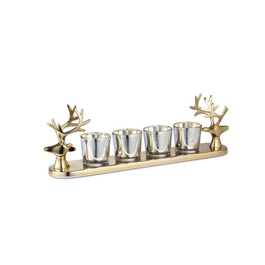 PORTA CANDELA GLOWER BIZZOTTO | in alluminio e vetro | 42x7,5x12,75cm