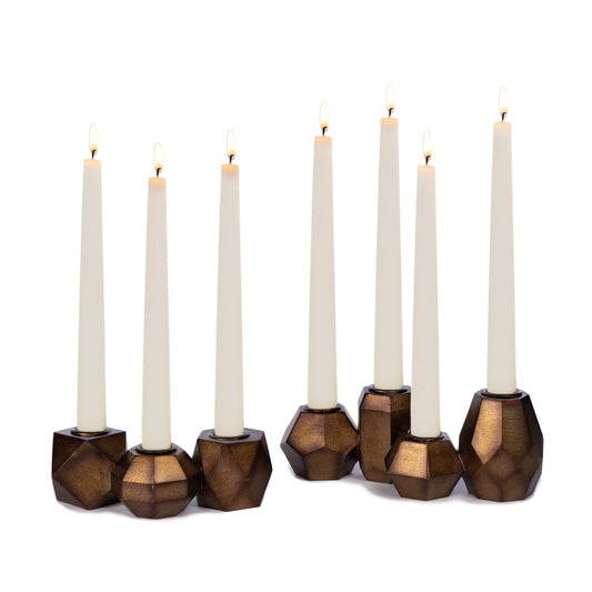 PORTACANDELA GEOMETRICO BRONZO GOODWILL | in ceramica | 21cm