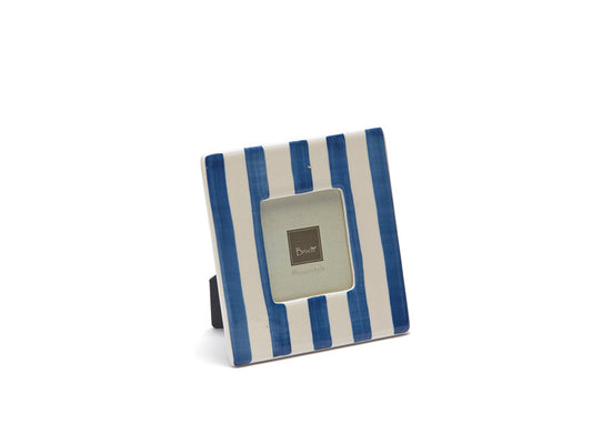 PORTAFOTO FLOWER&STRIPE BRUCO | in ceramica | 15x15cm