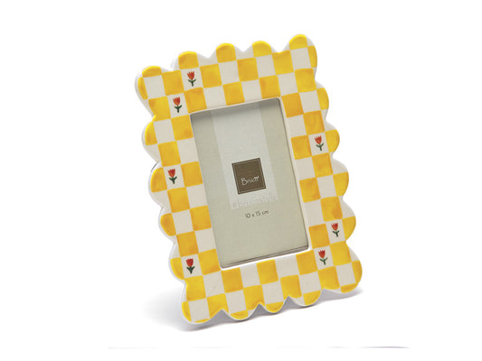 PORTAFOTO FLOWER&STRIPE BRUCO | in ceramica | 20x24cm
