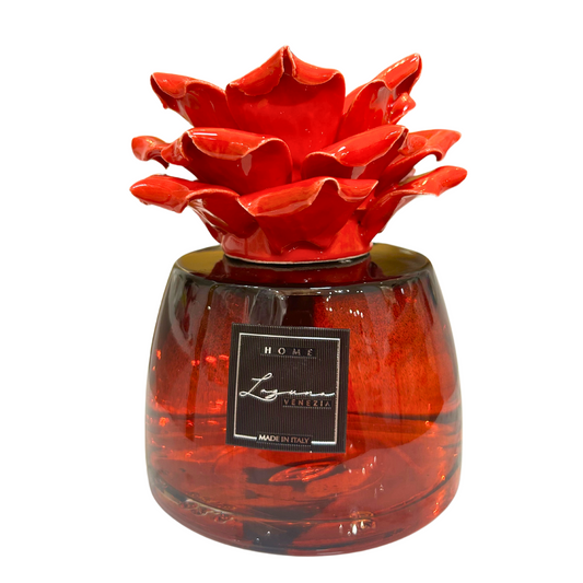 PROFUMATORE CON FIORE LAGUNA VENEZIA | in porcellana varie fragranze | 500ml
