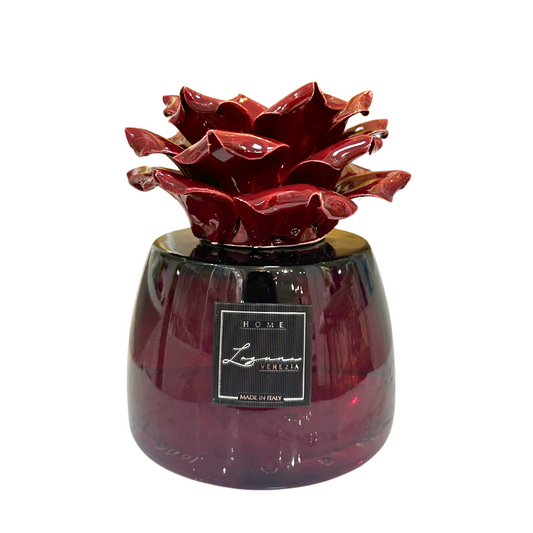 PROFUMATORE CON FIORE LAGUNA VENEZIA | in porcellana varie fragranze | 500ml