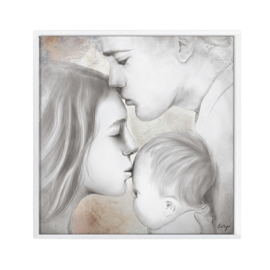 QUADRO FAMIGLIA ESTEGO | con doppio telaio in legno | 60x60cm