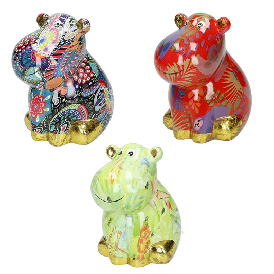 SALVADANAIO IPPOPOTAMO BRANDANI | decori assortiti | 9x10x12cm
