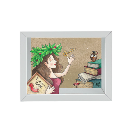 SALVADANAIO LAUREATA ESTEGO | in legno e metallo | 16x12,5x4,5cm