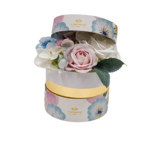 SCATOLA BOUQUET PORTACONFETTI FIORATO L'INFINITO BOMBONIERE | con fiori | varie misure