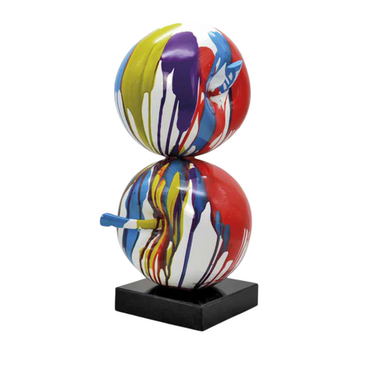 SCULTURA POP APPLES AMBIENTI GLAMOUR | in poliresina e marmo | 25x25x47cm