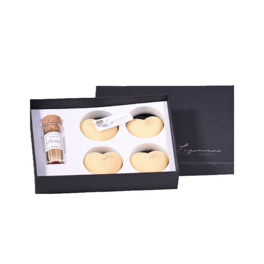 SET CANDELE CUORE LAGUNA VENEZIA | con fiammiferi | 18x13cm