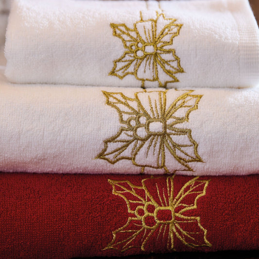 SET ASCIUGAMANO VISO RICAMATO PREZIOSI MAISON SUCRÉE | con ospite | 2pz