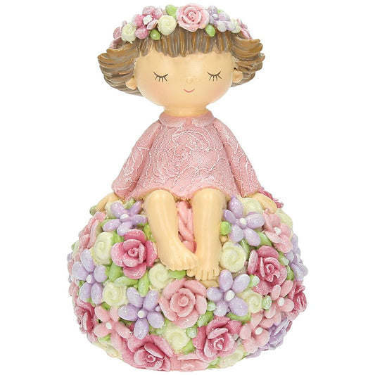 STATUINA BIMBA CON CORONA ANDREA FONTEBASSO | in poliresina | 17cm