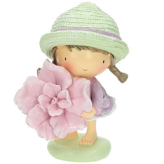 STATUINA BIMBA CON IRIS ANDREA FONTEBASSO | in poliresina | 15cm