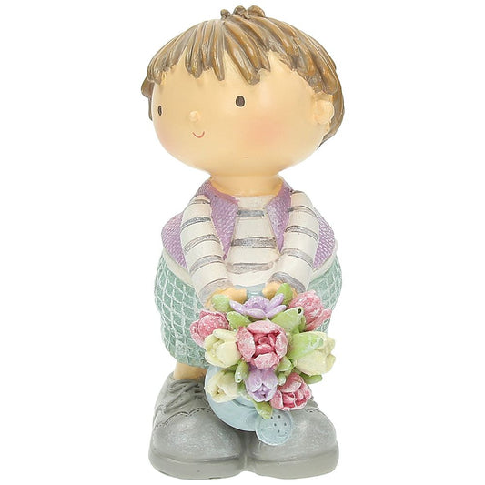 STATUINA BIMBO CON ANNAFFIATOIO ANDREA FONTEBASSO | in poliresina | 15cm